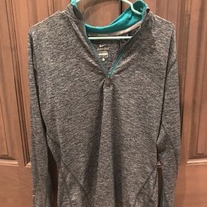 Nike Dri Fit Quarter Zip / Blue Green / Large